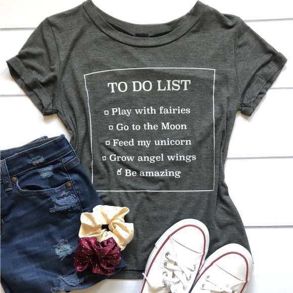 To Do List Charcoal Graphic Tee - Picture 3 of 3